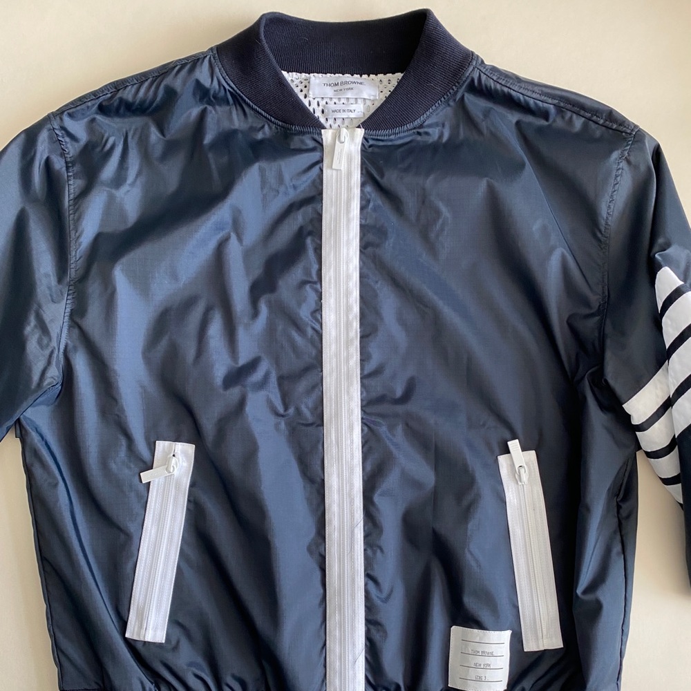 Thom Browne navy windbreaker